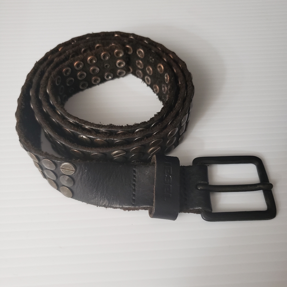 Rare Authentic Diesel Leather Studded Belt